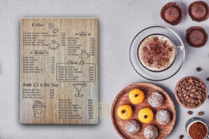 In menu giá rẻ trên gỗ